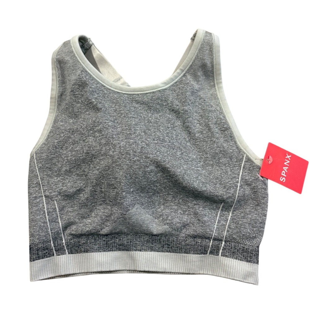 New Spanx Women's Seamless Sculpt Sports Bra Spacedye Cloudy Grey Size Small NWT